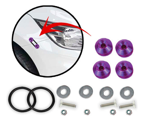 Trava De Para-choque Anilha  Quick Realease - Roxo