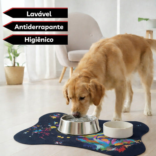 Tapete Comedouro Pet Americano Para Tigelas Cachorro Gato