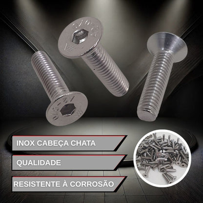 Parafuso Allen Inox Com Cabeça Conica Chata M5 X 20mm 50 Pçs