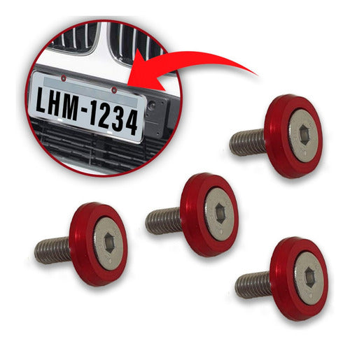 Tow Strap+trava Parachoque+tampa Valvula Red+parafuso - Verm