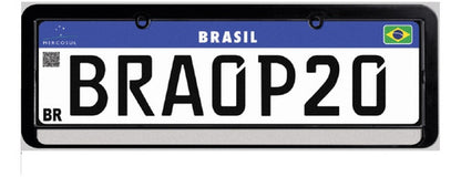 Moldura De Placa Carro -universal Preta Refletiva - Par