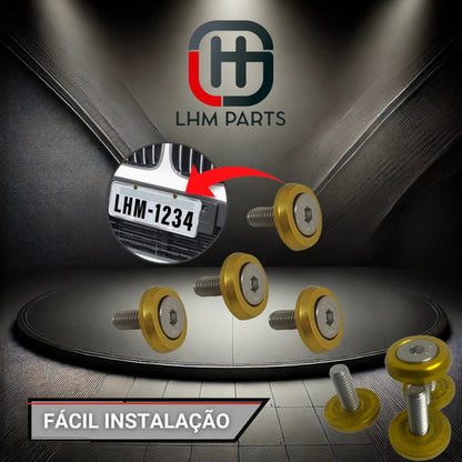 Parafuso / Anilha Placa Carro Anodizado - Amarelo