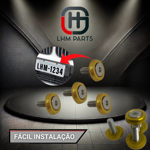 Parafuso / Anilha Placa Carro Anodizado - Amarelo