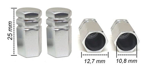 Tampa Válvula Pneu Carro Sextavada Grande - 4pc Várias Cores
