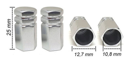 Tampa Válvula Pneu Carro Sextavada Grande - 4pc Várias Cores