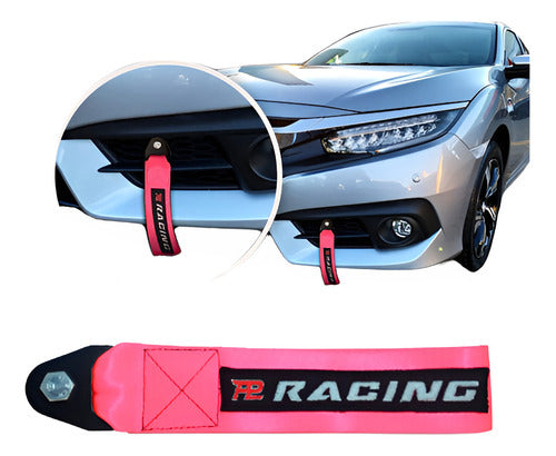 Tow Strap Hook Cinta Reboque Engate Parafusado - Rosa
