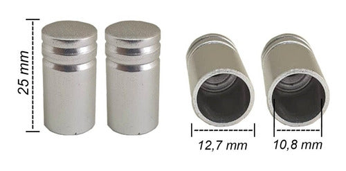 Tampa Válvula Grande Redonda Para Bico Pneu Carro(kit 4pçs)
