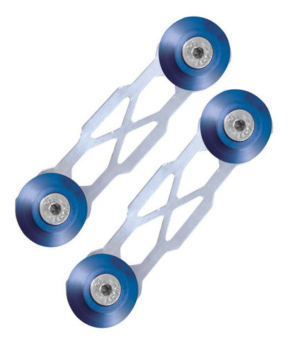 Trava De Para-choque Chapa Prata - Anilha Azul (decorativa)