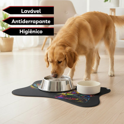 Tapete Comedouro Pet Americano Para Tigelas Cachorro Gato
