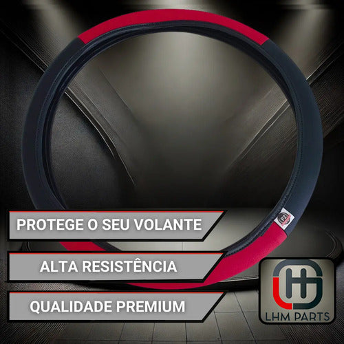 Capa De Volante Em Courvin Couro Esportivo P/carro Universal