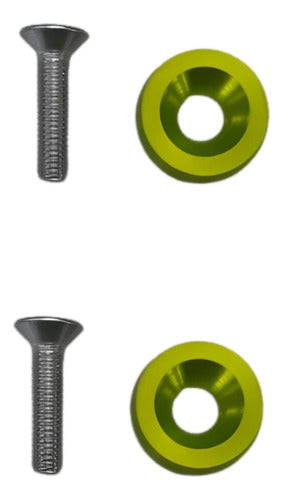 Anilha Placa + Tampa De Válvula Moto Sextavada - Verde