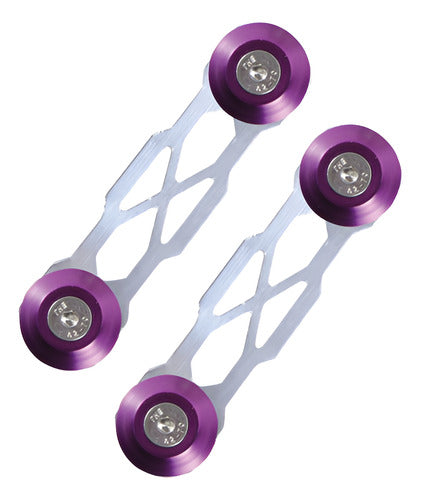 Trava De Para-choque Chapa Prata - Anilha Roxo (decorativa)