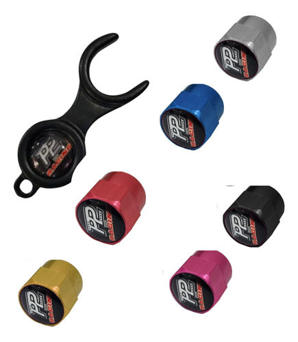 Tampa Bico Valvula Antifurto Pneu Com Chave P2 Racing