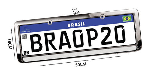 Moldura De Placa Cromada Lisa (par)