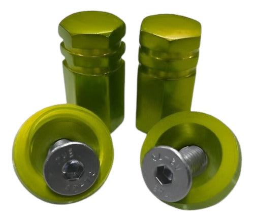 Anilha Placa + Tampa De Válvula Moto Sextavada - Verde