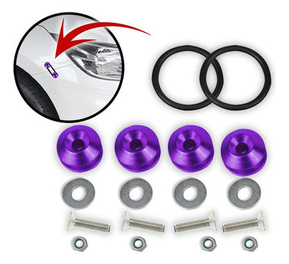 Kit Tow Strap+trava Parachoque+tampa Valvula+parafuso - Roxo