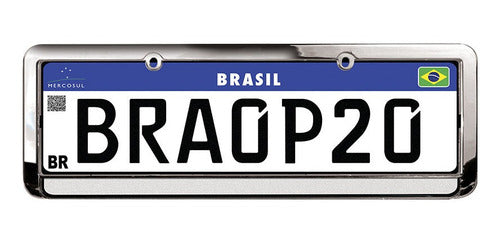 Moldura De Placa Cromada Lisa (par)