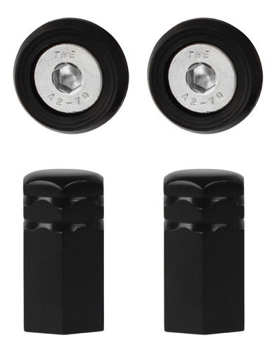 Anilha Placa + Tampa De Válvula Moto Sextavada - Preto