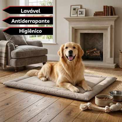 Caminha Pet Colchonete Almofada Cachorro Gato Porte Grande G Bege Liso