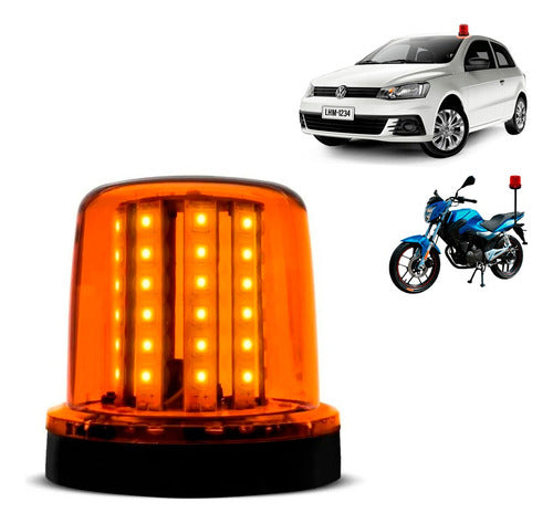 Giroflex Giroled 54 Leds Luz De Emergência  12v 10w - Âmbar
