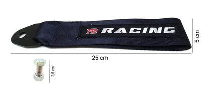 Tow Strap Hook Cinta Reboque Engate Parafusado - Preto