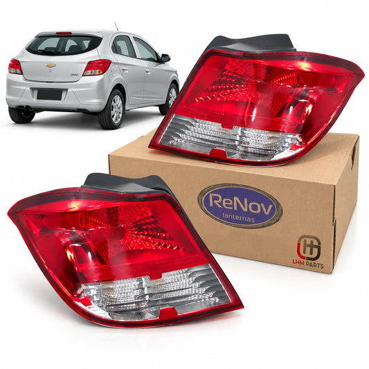Par Lanterna Traseira Onix Lt Ltz 2012 2013 2014 2015 2016 Joy até 2019 - Cristal