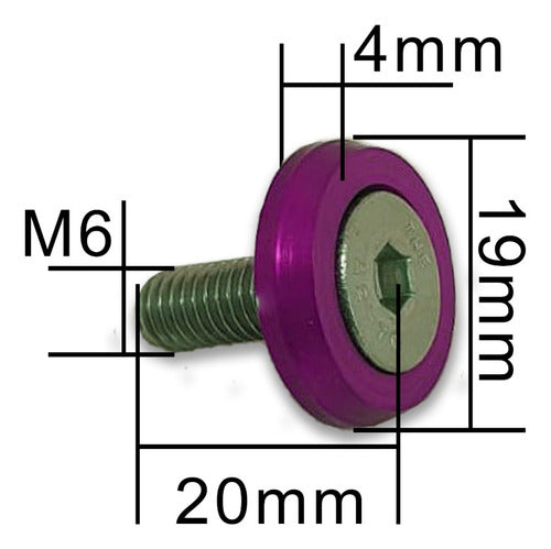 Kit Tow Strap+trava Parachoque+tampa Valvula+parafuso - Roxo