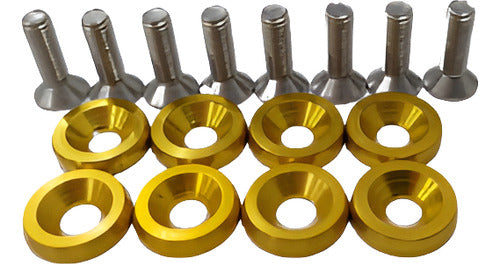 Parafusos Kit Fender Washers 8 Peças E Placa Carro / Moto M6