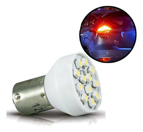 Lâmpada Led 12v Luz Branca  Lanternas E Freios- Kit 10unid. Bay15d Branco Branco-frio