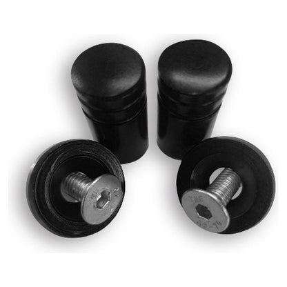 Parafuso De Placa + Tampa De Válvula Moto Redonda - Preto