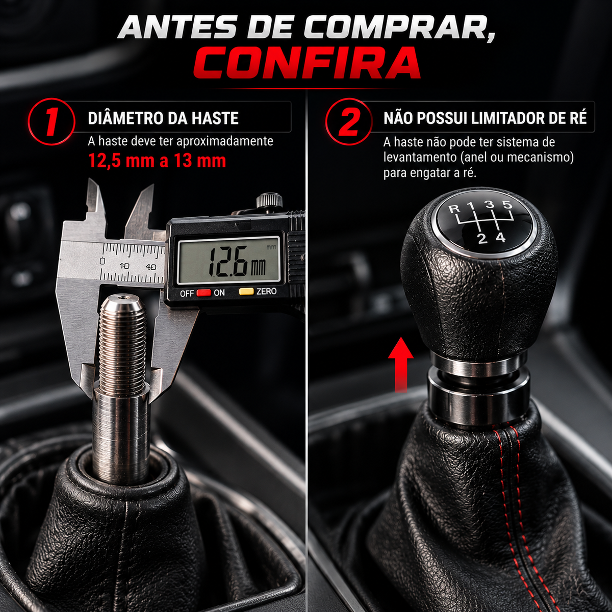 Manopla de Câmbio Curto de Alumínio SPEED