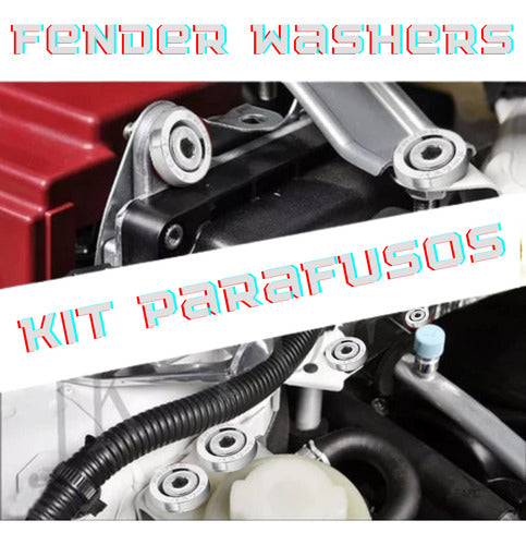 Parafusos Kit Fender Washers 8 Peças E Placa Carro / Moto M6