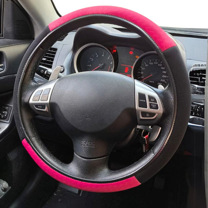 Capa De Volante Em Neoprene Preto - Rosa