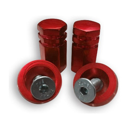 Anilha Placa + Tampa De Válvula Moto Sextavada - Vermelho