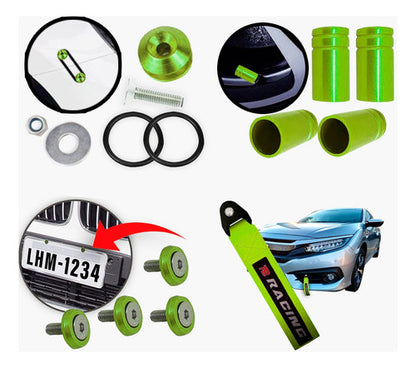 Kit Tow Strap+trava Parachoque+tampa Valvula+parafuso - Verd