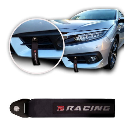 Tow Strap Hook Cinta Reboque Engate Parafusado - Preto