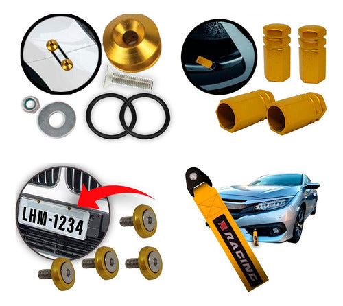 Kit Tow Strap+trava Parachoque+tampa Valvula+parafuso - Amar