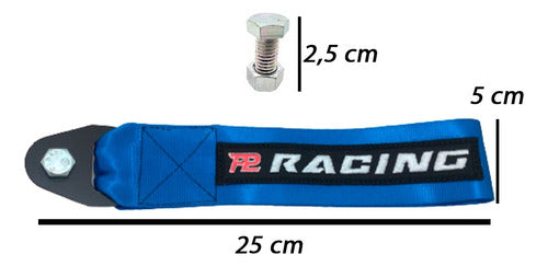 Tow Strap+trava Parachoque+tampa Valvula Red+parafuso - Azul