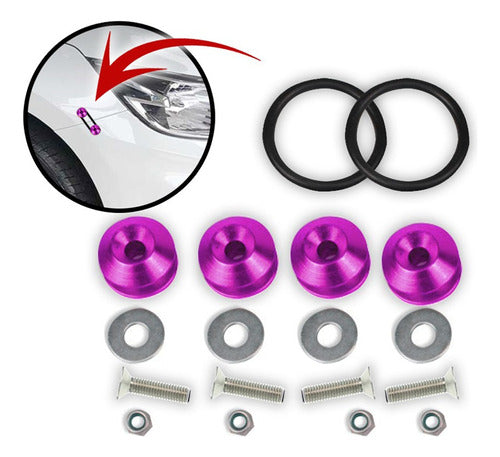 Kit Tow Strap+trava Parachoque+tampa Válvula Parafuso - Rosa
