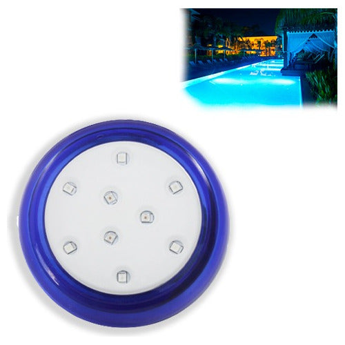 Luminaria De Piscina 12v 9w 80mm Cp. Rosca Azul Rgb Iluctron