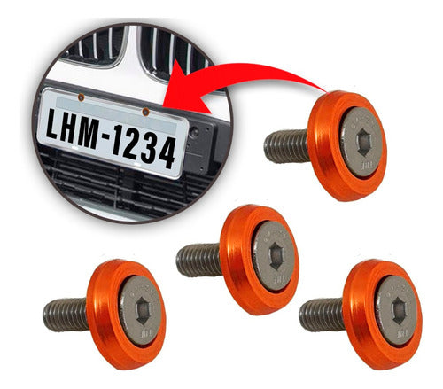 Kit Tow Strap+trava Parachoque+tampa Valvula+parafuso_laranj