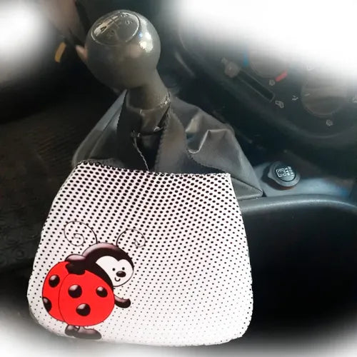 Lixeira De Carro Auto Em Neoprene - Lixocar - Estampa Joaninha Branca - Joaninha