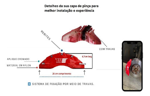 Capa De Pinça Freio Grande A Partir Aro 16 -2 Peças  Logo M3