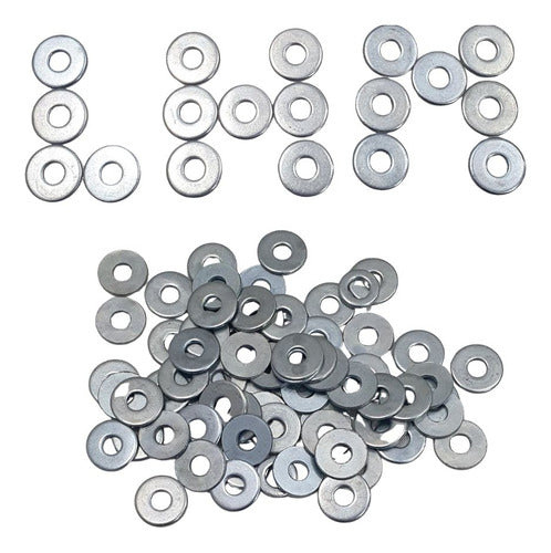 Arruela Lisa Aço Zincada 3/16 Zincado Branco - 50peças