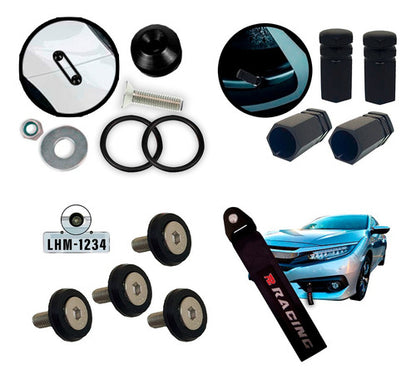 Kit Tow Strap+trava Parachoque+tampa Valvula+parafuso - Pret