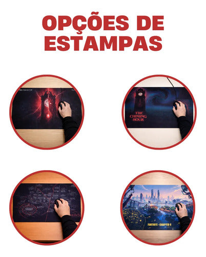 Mouse Pad Gamer Personalizado Grande 68x40 Série Personagem