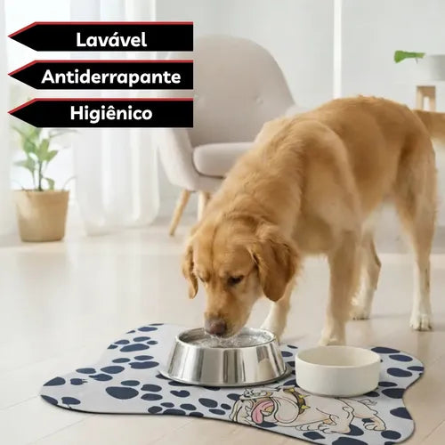 Tapete Comedouro Pet Americano Para Tigelas Cachorro Gato