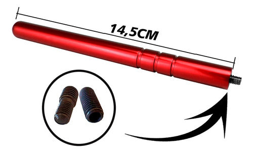Antena De Teto Para Carro Haste Alumínio Anodizado Tuning