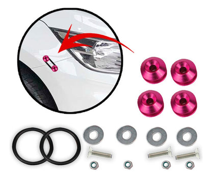 Kit Tow Strap+trava Parachoque+tampa Valvula+parafuso - Rosa