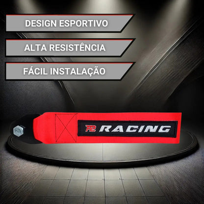 Tow Strap Hook Cinta Reboque Engate Parafusado - Vermelho